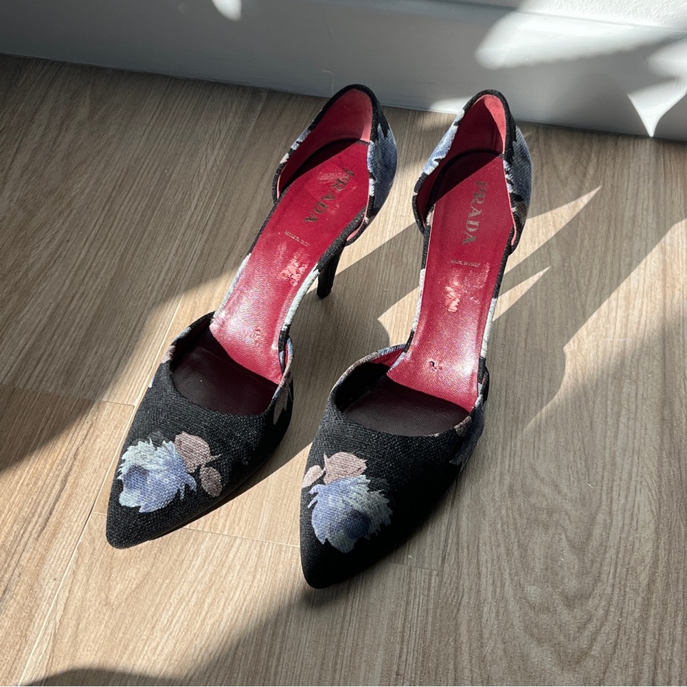 Vintage floral Prada pumps